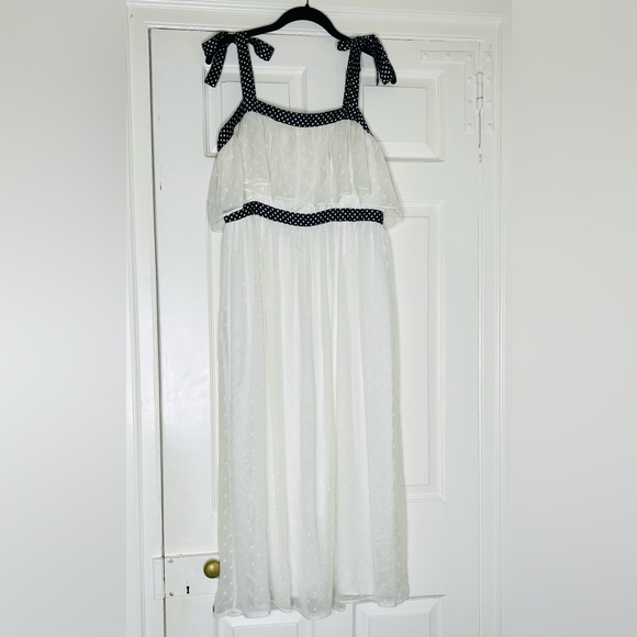 TOPSHOP POLKA-DOT STRAPPY MIDI DRESS - Picture 3 of 6